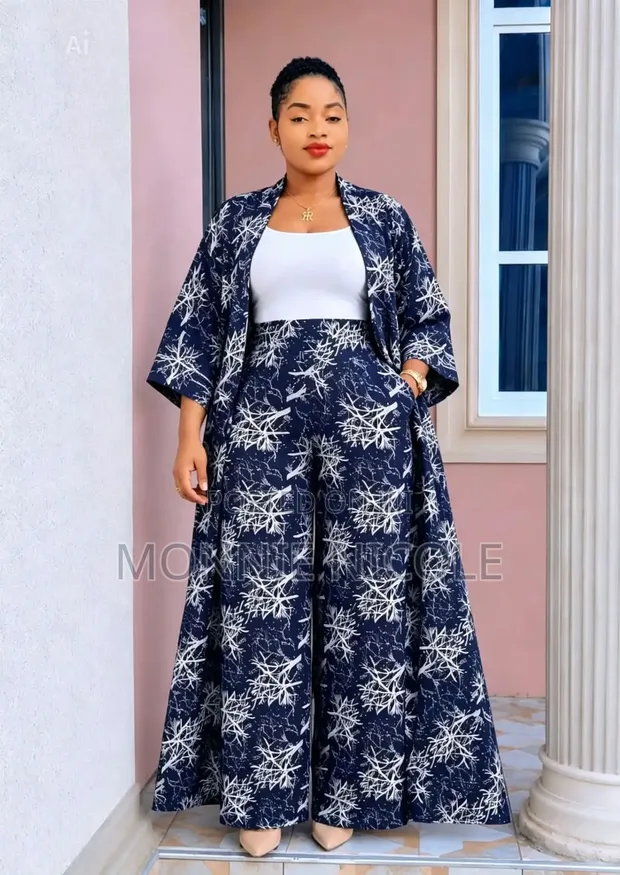 Set ya Panta Kimono ya Vipande 3 kwa Wanawake - 1