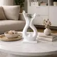 Hands Holding Crystal Ball Sculpture - White Ceramic - 3