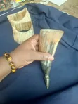 Kikombe cha Ulevi cha Viking Kilichotengenezwa Kwa Mkono Na Kishikiliaji - 2