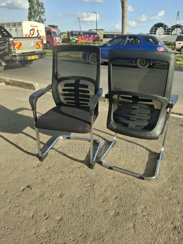 Brand New Black Mesh Boardroom Chairs (2 pcs) - 1