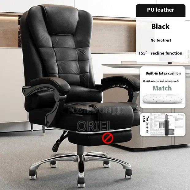 Executive Black Leather Office Chair - 1