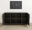 Credenza Nyeusi ya Ofisi yenye Milango 4 - 3