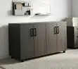 Credenza Nyeusi ya Ofisi yenye Milango 4 - 4