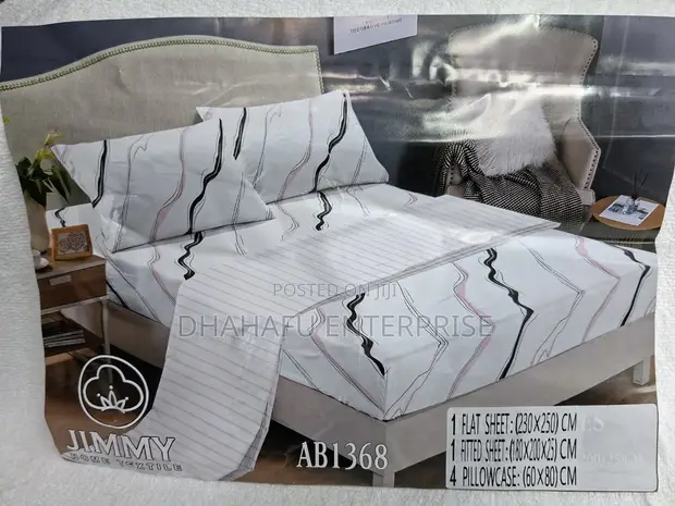 Premium Cotton Printed Bedsheet Set (Queen/King) - 1