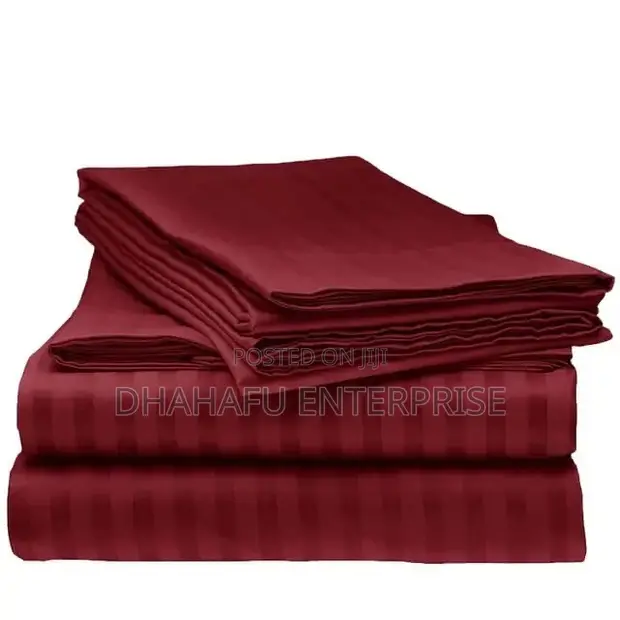 Luxury Satin Stripe Bedsheet Set - 4pcs - 1