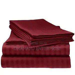 Set ya Vitanda ya Satin Stripe ya Kifahari - Vipande 4
