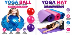 Yoga Ball and Exercise Mat Set - Brand New