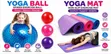 Yoga Ball and Exercise Mat Set - Brand New - 1