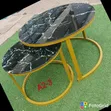 Modern Black Marble Effect Nesting Coffee Table - 1