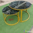 Modern Black Marble Effect Nesting Coffee Table - 2