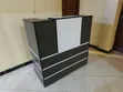 Black and White Reception Counter Desk (1.2m) - 2