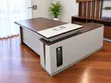 Brown L-Shaped Office Desk with Storage - 1