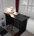 Black Office Desk with 3 Drawers and Mesh Chair - 1