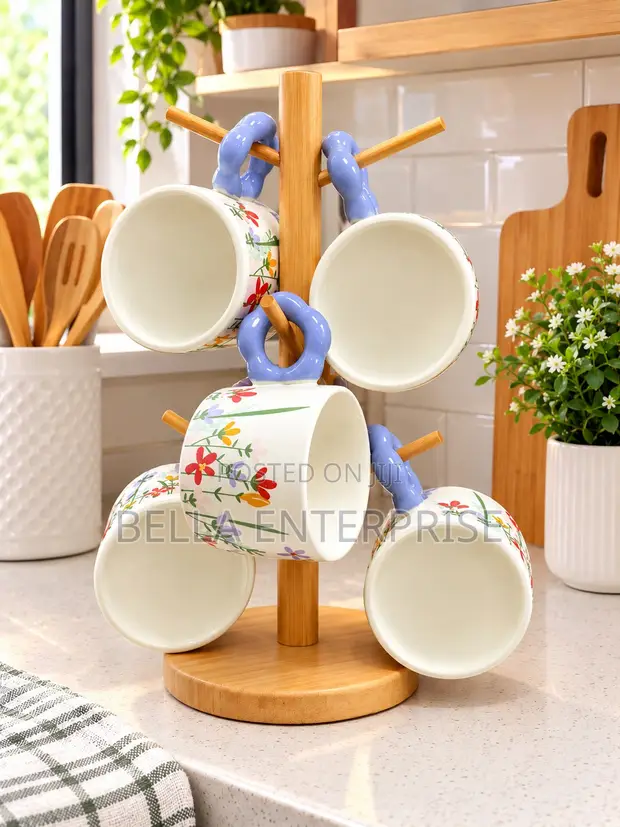 Charming Floral Coffee Mug Collection (6pcs) - 1