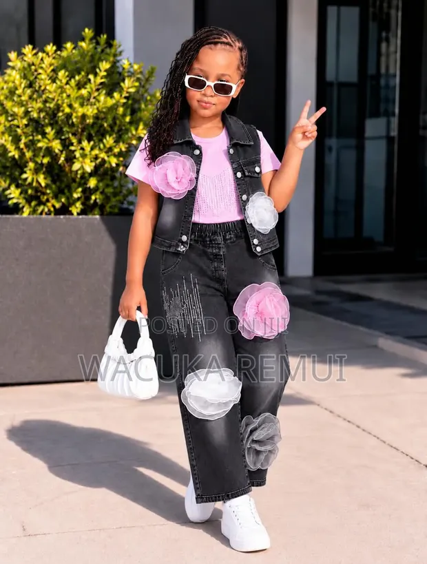 Baby Girl 3-Piece Denim Set (3-5Y) - 1
