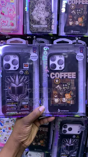 Oxygendog Coffee Robot Shockproof Case kwa iPhone 15 Pro Max