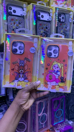 Kesi ya Simu ya Orange Tom and Jerry Cartoon TPU kwa iPhone 15 Pro Max