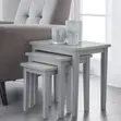 Modern Wooden Nesting Coffee Tables - White - 1