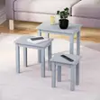 Modern Wooden Nesting Coffee Tables - White - 3
