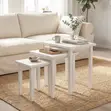 Modern Wooden Nesting Coffee Tables - White - 4