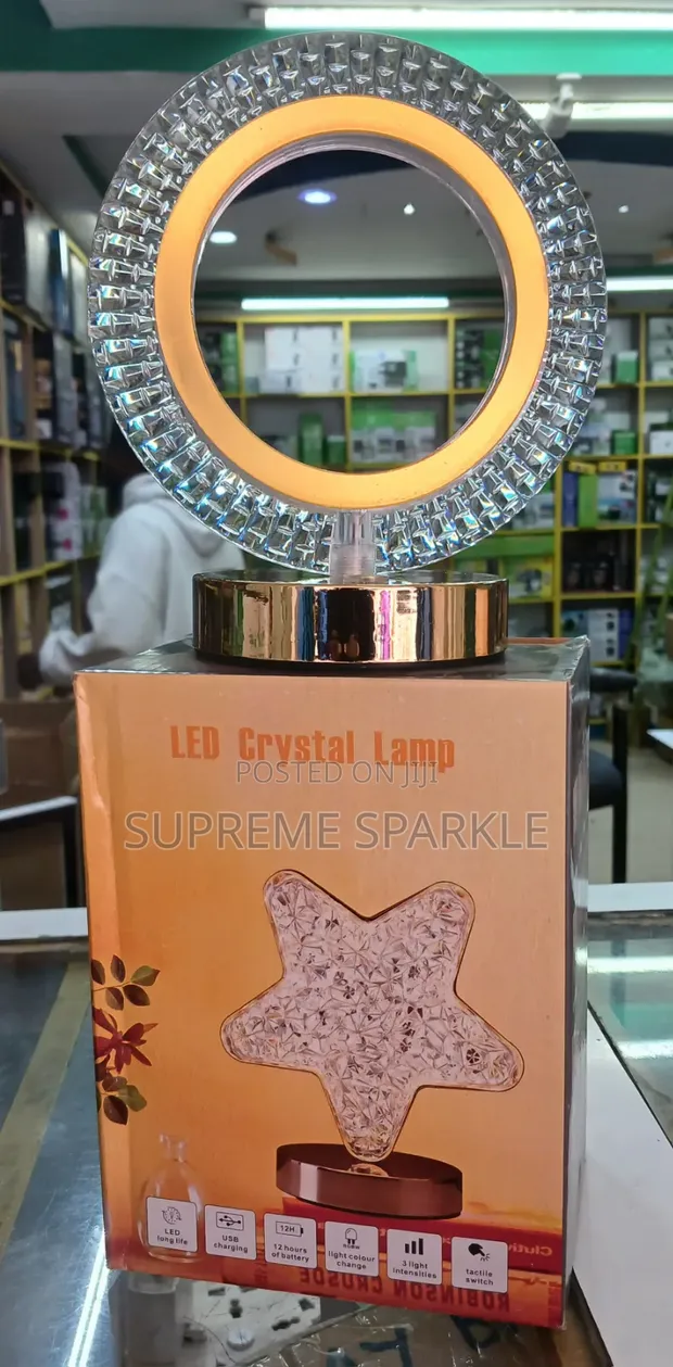 LED Crystal Table Lamp USB Rechargeable (Circular) - 1