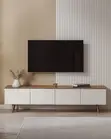 Kisimba cha TV cha Mbao Nyeupe cha Kisasa chenye Hifadhi - 2