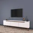 Kisimba cha TV cha Mbao Nyeupe cha Kisasa chenye Hifadhi - 4