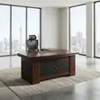 Ofisi ya Executive Mahogany Desk 1.4M yenye Extension Return - 4