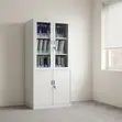 2-Door Lockable Storage Cabinet - White Steel - 4