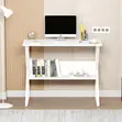 Study Desk with Built-in Bookshelf - White - 3