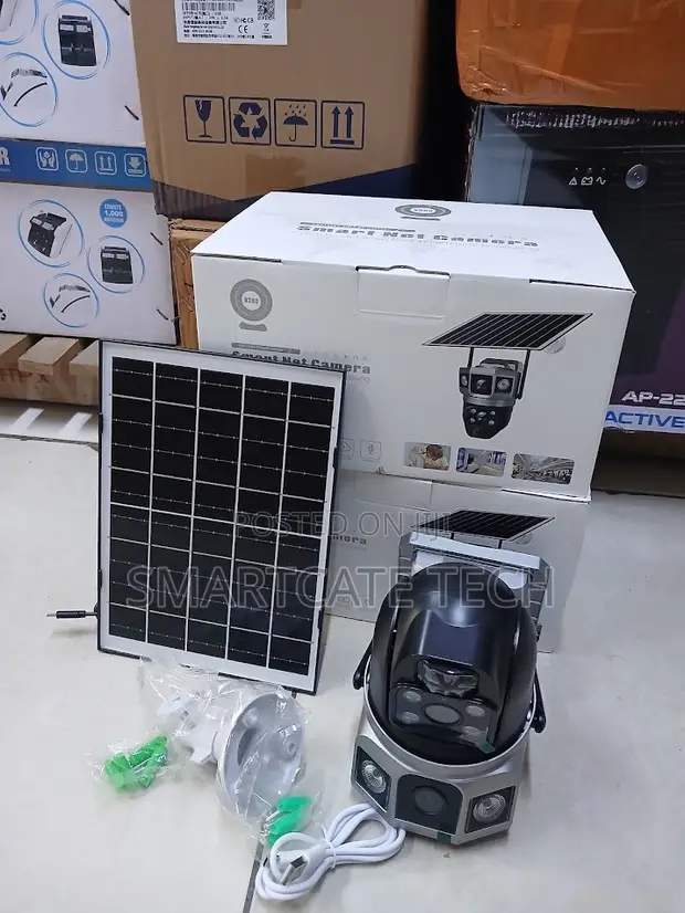 Kamera ya V380 Pro 4G Solar CCTV PTZ yenye Lenzi Mbili - 1