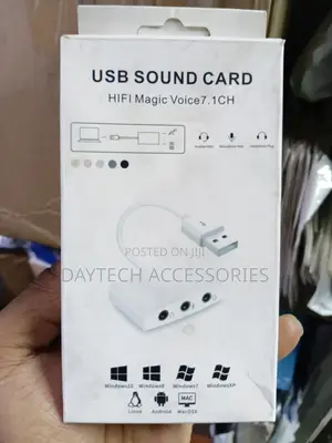 3-in-1 External USB Sound Card 7.1 Adapter - White