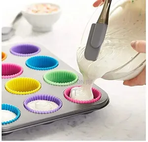 12pcs Reusable Silicone Cupcake Moulds