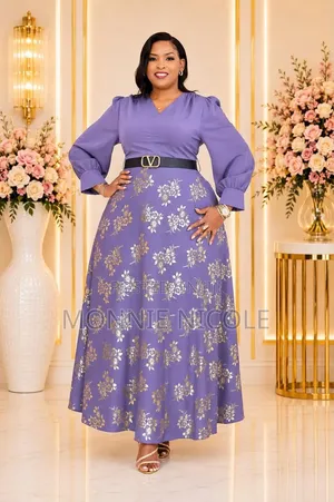 Fashion Light Purple A-Line Maxi Dress