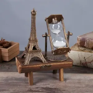 Creative Resin Wood Eiffel Tower Hourglass Decor