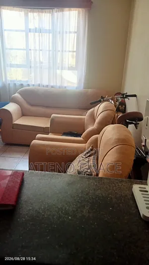 Five Seater Sofa Set - Peach/Tan