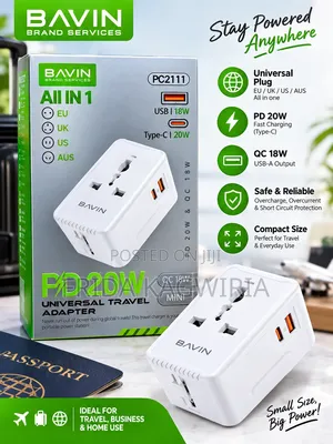 Universal Travel Plug Adapter (UK, Europe, US, Australia)