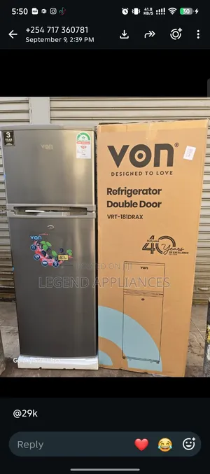 Von 118L Friji Mlango Mbili