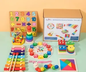 Wooden Montessori Toy Set (Brand New)