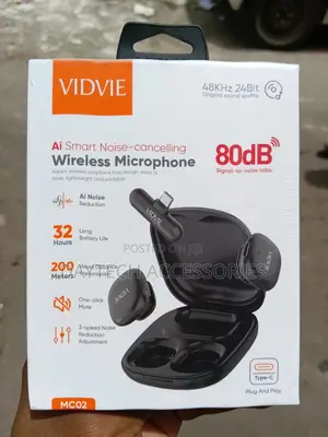 VIDVIE Dual Wireless Microphone na AI Noise Cancellation