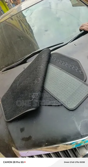 5pc Woolen Geometric Diamond Pattern Floor Mats