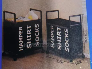 Partition Dirty Clothes Laundry Basket Trolley Rack