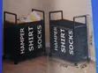 Partition Dirty Clothes Laundry Basket Trolley Rack - 2