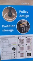 Partition Dirty Clothes Laundry Basket Trolley Rack - 4