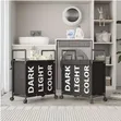 Partition Dirty Clothes Laundry Basket Trolley Rack - 5