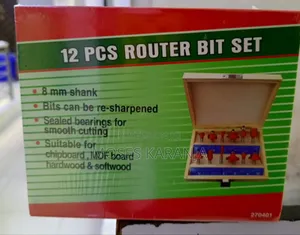 Set ya Vipande 12 vya Router Bit 8mm Shank kwa Woodworking