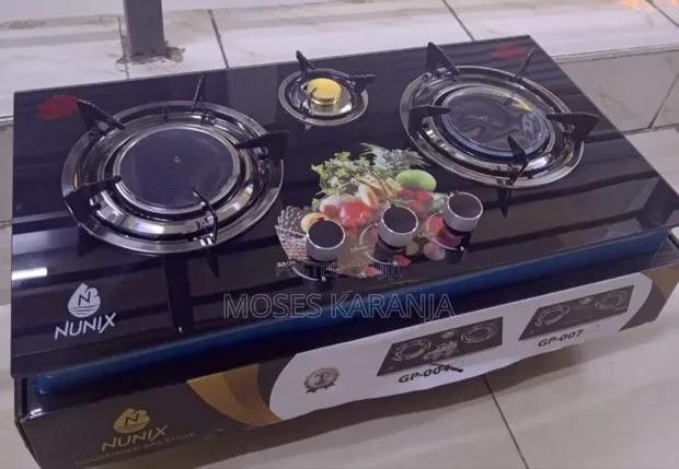 Nunix 3-Burner Infrared Gas Cooker with Glass Top - 1