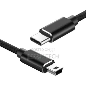 Kebo ya 1M Braided USB-C hadi Mini 5-Pin, OTG Sync Data