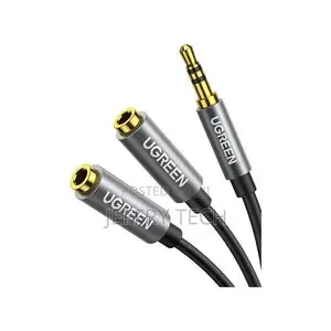 Ugreen AV123 3.5mm Male to 2 Female Headphone Splitter Cable, Grey