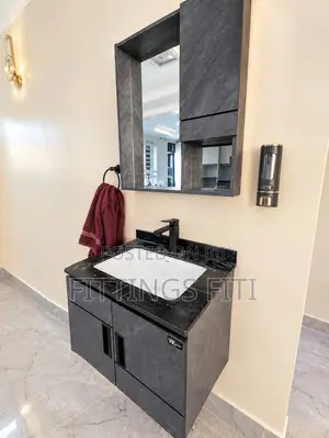 Modern Vanity Cabinet with Basin and Mirror